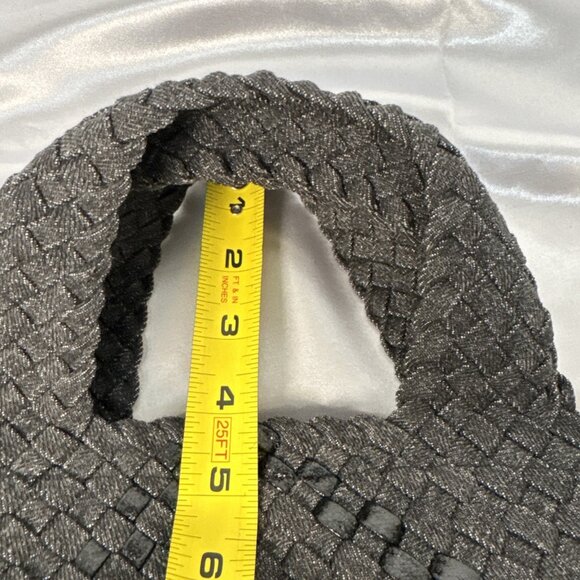 Haute Shore Mark Edge Black Woven Mini Tote Bag With Top Handles & Detachable St - Picture 14 of 16